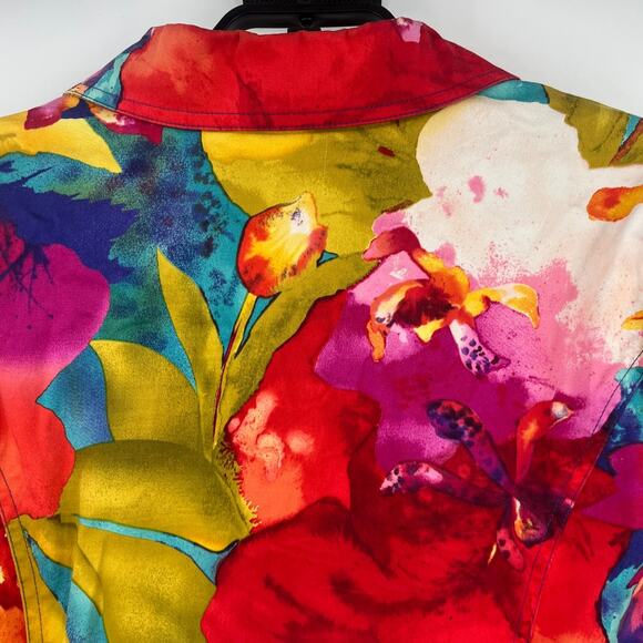 ELCC Floral Zip Womens Jacket Sz M Bold Y2K Artcore Indie Funky Dopamine Retro - Picture 6 of 11